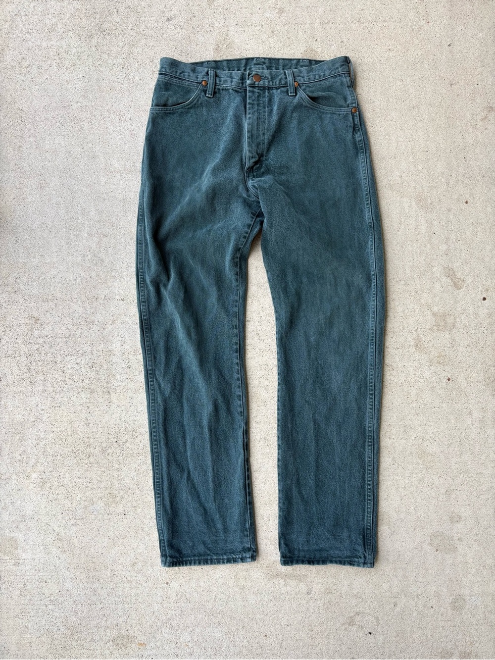Vintage 90s Wrangler Cowboy Cut 13MWZKM Hunter Green Jeans Made in USA 32x33